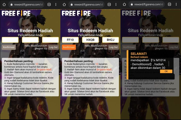 Cara Mengklaim Kode Redeem FF