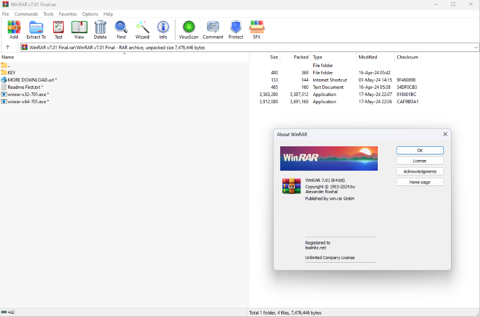 Download WinRAR 7.01 Full Version 64 bit