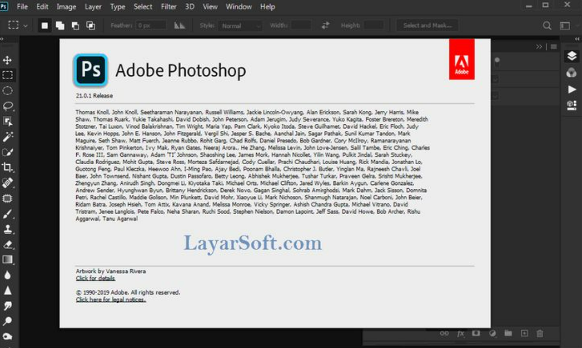 Tampilan Adobe Photoshop 2020 Portable